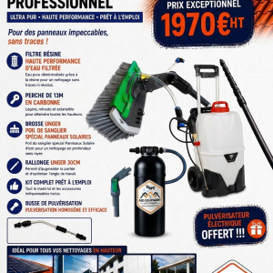 Kit complet nettoyage panneaux solaires